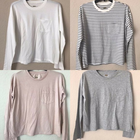 Everlane Tops - 4 FOUR Everlane Large Long Sleeve Box Cut Tee L